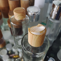 Serum Bambu dan Kayu, Botol Semprot Bambu Semua Termasuk Botol Pompa Losion dengan Tutup Tutup Tutup Bambu Ramah Lingkungan