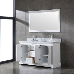 <b>Bathroom</b> <b>Vanity</b> with Carrara Marble Countertop &Soft-Close Doors With Double Sinks Made in Vietnam Transitional <b>Bathroom</b> <b>Vanity</b> - Product Image 4