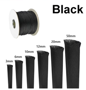 <span class=keywords><strong>Gaine</strong></span> tressée extensible noire en PET <span class=keywords><strong>pour</strong></span> l'organisation générale des câbles, tube de gestion des fils <span class=keywords><strong>pour</strong></span> PC - Product Image 3