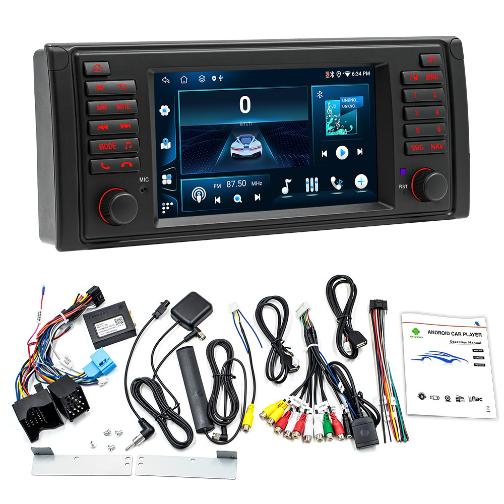 ESUNWAY 2DIN Android 14 Car Radio for BMW X5 E53 E39 E38