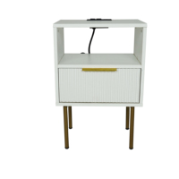 Table de Chevet en Bois de Luxe avec Pieds Dorés, Table d'Appoint Moderne pour Chambre à Coucher, Salon, Canapé – Design Unique – Offre Spéciale