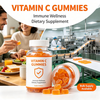 Gommes de vitamine C à l'acide ascorbique de qualité supérieure, source naturelle, sans sucre, faible en gras, soutien immunitaire, complément alimentaire en gommes