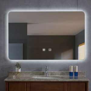 Armoire de salle de bain moderne avec éclairage miroir LED Ensemble d'armoires de vanité en verre personnalisées Mobilier de toilette LED à usage mural du fabricant - Product Image 4