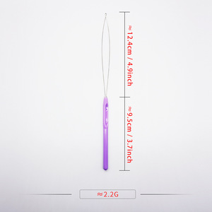 <b>Plastic</b> Handle Hair Extension Tool Threader Needle <b>Beading</b> Wig Hook Color Mixing Long Handled 8 Colors Set - Product Image 4