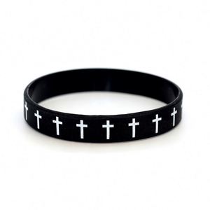 Bracelet en silicone à motif croix religieuse pour événements et fêtes, personnalisable avec logo - Product Image 5