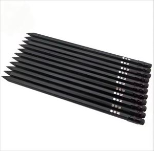 Personnalisé sur mesure en bois noir de 7,5 pouces # 2 crayons standard Hb pour le bureau, l'école et la maison avec gomme promotionnelle en cadeau - Product Image 3