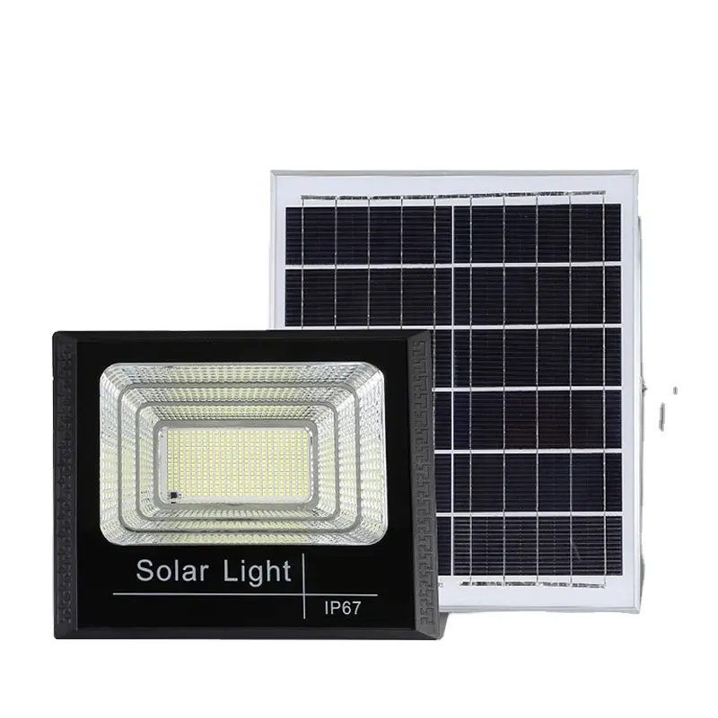 IP66 lampu dinding tenaga surya, lampu dinding tenaga surya reflektor banjir LED 200W 300W-800W untuk halaman belakang & Taman, lampu tenaga surya