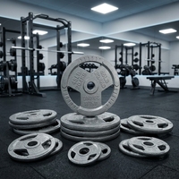 Disques de musculation en fonte à 3 trous Dinuo, finition brute, pour entraînement de force à domicile