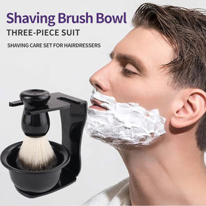Ensemble de Brosse à Raser avec Bol à Savon Moussant en Silicone Amovible, Outil de Soin du Visage, Porte-Rasoir, Nettoyage Masculin, Finition Mate en Plastique - Product Image 2