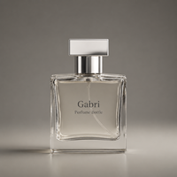Flacon vaporisateur de parfum carré plat transparent vide de 50 ml, flacon de parfum personnalisé, flacon de parfum de luxe de 100 ml et emballage en boîte