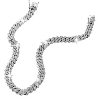 Chaîne cubaine de luxe en moissanite et diamant, plaquée or 14 carats, style hip-hop, pour clubbing, en vente, de l'exportateur indien