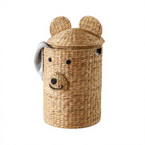 Vintage Style Natural Water Hyacinth Animal Shaped Eco-Friendly Multifunctional Home Decor Storage <b>Basket</b> Rustic Storage - Product Image 1