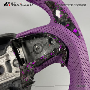 Volante Deportivo Personalizado de Fibra de Carbono Forjado con LED Morado para Dodge Charger Challenger Hellcat SRT R/T GT SXT 2013-2023 - Product Image 4