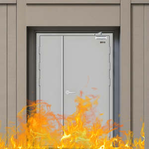 Puerta cortafuego de seguridad de acero inoxidable Odm/Oem de fábrica de 36 años con certificación UL, colores personalizables para entrada externa de casa - Product Image 1
