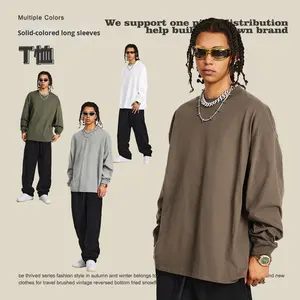 NeverStatic hommes automne coupe ample sport basique <span class=keywords><strong>Salona</strong></span> antibactérien fonctionnel T-Shirt à manches longues 100% coton tricoté blanc - Product Image 3