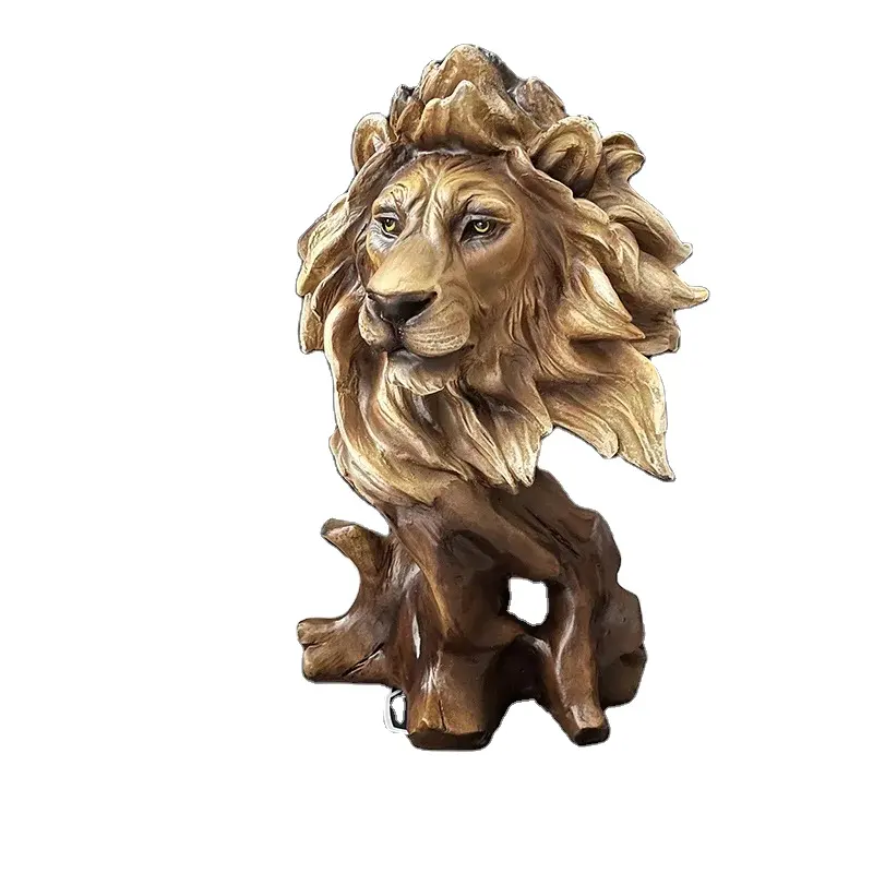 Креативная декоративная статуя из смолы, статуя головы льва, тигра, животных, украшение, скульптура, волк, Орел, животные, кулон