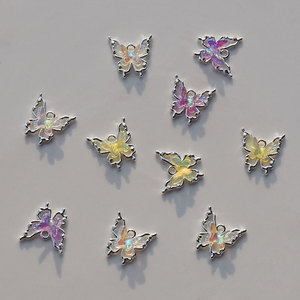 Breloques Papillon en Alliage de Zinc Plaqué Couleur Aurore, Fournitures de Fabrication de Bijoux DIY, Pendentifs Unisexe, Collection Printemps 2024 - Product Image 2