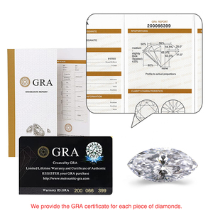 RINNTIN MMQ01 Precio de Fábrica Moissanita Blanca VVS Corte Marquesa Moissanita Suelta GRA Moissanita para Joyería - Product Image 6