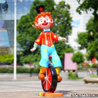 Vente Flash : Sculpture de Clown en Résine, Statue Colorée de Personnage de Cirque de Dessin Animé pour la Décoration de Parcs Extérieurs et Centres Commerciaux