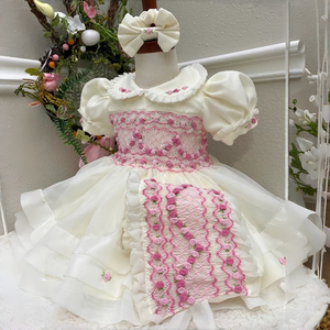 knee length dresses for ladies ModaPosa Brigida Dress in Spanish Flower. Shop Mediterranean inspired  resort women's colorful dresses and clothing. – ModaPosa Online Store main image 1