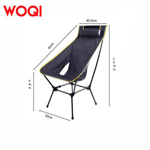 Silla plegable Woqi de aluminio con respaldo ajustable, silla de jardín para exteriores, para senderismo, viajes, pesca, color negro - Product Image 4