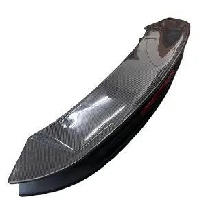 992 Turbo S Carbon Fiber Glossy Double Deck Rear Wing Spoiler For Porsche 911-992 Upgrade To Turbo S Style