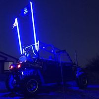 Nouvelle antenne de drapeau à dents bleues à LED en spirale de 360 degrés pour ATV UTV camion léger Buggy RGB led fouet lumières