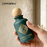 Nouvelles Bouteilles de Parfum en Verre Vides Rondes Vertes Personnalisables avec Logo, 30ml, 50ml, 100ml, avec Bouchon à Bille en Bois Noir – Vente en Gros 2026 CE