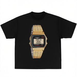 T-shirt Oversize con Grafica 'Time To Make Money', Stile Streetwear Y2K, Divertente Regalo di Natale - Product Image 2