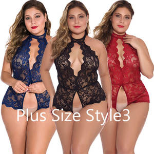 ชุดชั้นในซีทรูแบบวันพีซสีแดง คอลึก ทรงเท็ดดี้  สำหรับผู้หญิง  ชุดนอนเซ็กซี่  ชุดบอดี้สูทลูกไม้ - Product Image 3