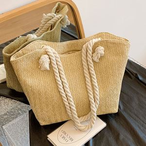 Summer Straw Bag Women 2024 New <b>Large</b> Capacity Shoulder Bag Casual Work Offices Tote <b>Handbag</b> Wholesale - Product Image 2