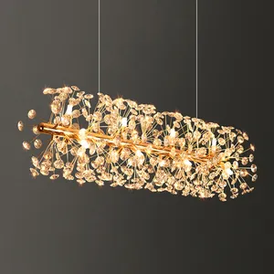 European Interior Lighting High Kids Room Ceiling Dandelion Pendants Crystal Beads Circular Lighting Chandeliers