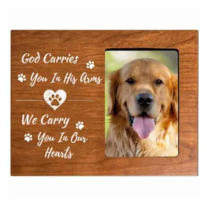 Marco de fotos conmemorativo para mascotas, decoración de pared, signo de foto de Mascota, regalo, huellas de pata izquierda en nuestro corazón