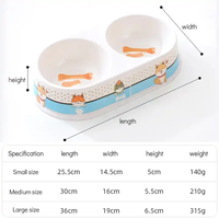 Vente en gros de bols d'alimentation pour animaux de compagnie OEM ovale couleur impression spot transfrontalier double bols pour chiens et chats