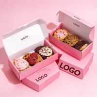 Boîtes en papier alimentaire recyclables personnalisées en promotion, boîtes d'expédition avec pelliculage mat et gaufrage pour l'emballage de donuts, cupcakes, tartes, pâtisseries et biscuits