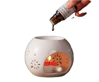 Diffuseur d'arômes en céramique, lampe à parfum, brûleur d'huiles essentielles, portable, blanc, gris, parfum d'automne