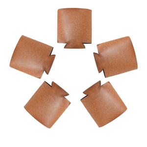 Lụa in logo <span class=keywords><strong>Neoprene</strong></span> Nâu PU da có thể mát 330ml 12oz bia mập mạp chủ PU bia COOZY Túi lạnh - Product Image 4