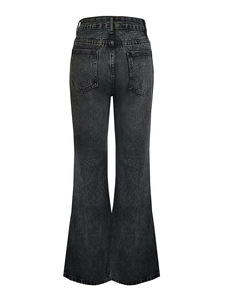 Pantalon de maternité pour femme, coupe large, <span class=keywords><strong>jean</strong></span> de <span class=keywords><strong>grossesse</strong></span> taille haute, ample, lavable, avec poches, noir, taille moyenne - Product Image 4