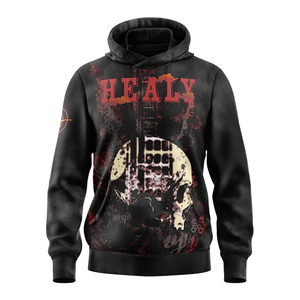 Healy Sportswear Hombres Sin cuerda Algodón Zip up Hoodie Chenille OEM Bordado Hoodie Custom Acid Wash Drop Shoulder Hoodie Skulls - Product Image 2