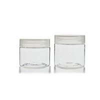 50ml 100ml 120ml 150ml 200ml 250ml 4oz 8oz récipient en plastique transparent pour animaux de compagnie pot alimentaire avec couvercle en plastique personnalisé couvercle en métal