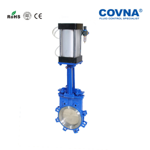 วาล์วประตูแบบมีดตัดลม COVNA สำหรับงานด่วน ขนาด 4 นิ้ว แบบซีลนุ่ม วาล์วประตูแบบมีดตัดเหล็กหล่อ วาล์วประตูแบบมีดตัดสำหรับของเหลวข้น - Product Image 4