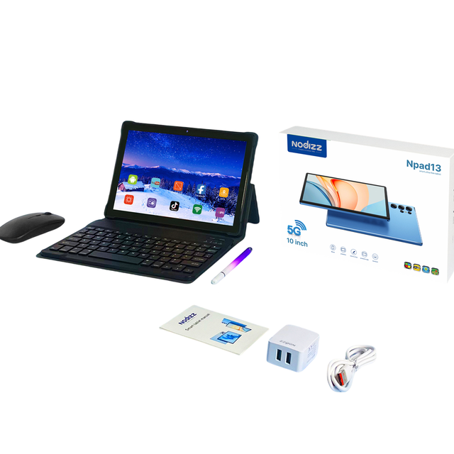 OEM Wholesale Tablet Pc Android Npad 13 8G+512GB Dual Camera with Keyboard Mouse case USB Charger Tablet Pc 10 Inch
