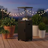 Garde-vent de chauffage de terrasse à gaz de table de bonne qualité et panneau de commande caché-pour les espaces de vie extérieurs Foyer au propane portable