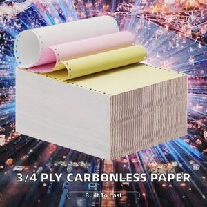 Fabricante Directo Donglin, Papel Continuo para Computadora sin Carbón de 241 mm, 3/4 Capas, Rojo/Blanco/Amarillo, Venta al por Mayor - Product Image 2