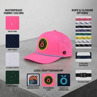 Gorra de Golf Personalizada con Logotipo, de Secado Rápido, Impermeable, con Orificios Perforados por Láser, Gorra de Béisbol de 5 Paneles con Orificios Cortados por Láser