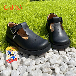 Crabkids toptan 27-42 metre siyah havalandırma T düğmeleri ile kızlar için uygun seyahat okul ayakkabısı - Product Image 2