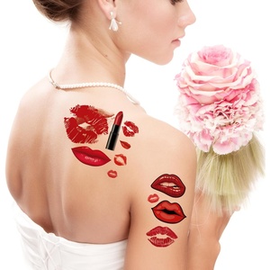 Beso labios tatuaje temporal pegatinas piel segura Halloween Día de la madre Cosplay pegatinas para adultos niños - Product Image 5