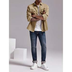 2025 Veste chemise boutonnée en sergé décontractée pour hommes Design léger à manches longues - Product Image 5