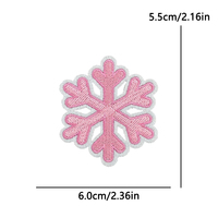 Patchs brodés thermocollants de Noël roses personnalisés, motifs Mignon Père Noël Flocon de neige Maison en bois Pain d'épices, pour vêtements, chapeaux, vestes, vente en gros