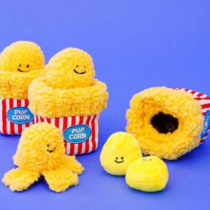 Juguete para Perros con Forma de Cubo de Palomitas de Maíz de Dibujos Animados, Juguete Masticable para Perros, Ecológico, Duradero, de Felpa, para Jugar a las Escondidas - Product Image 4